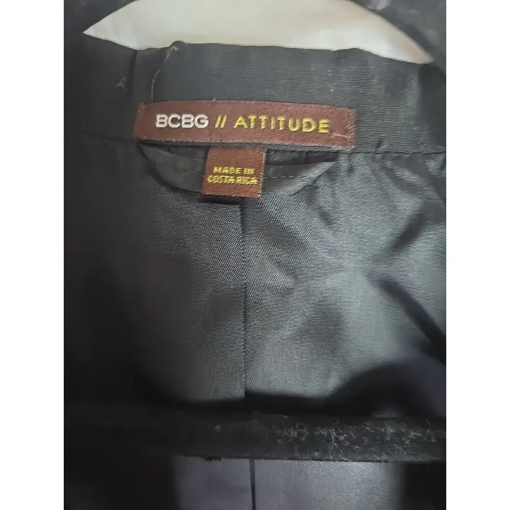 BCBG Attitude Black 2 Button Blazer Mens 38R Modern Fit Coat Jacket Office
